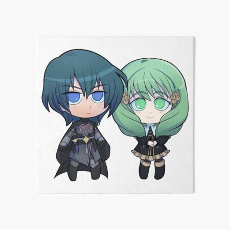 Byleth (M!Byleth) and Flayn - Fire Emblem Three Houses - Chibi Cuties Art Board Print