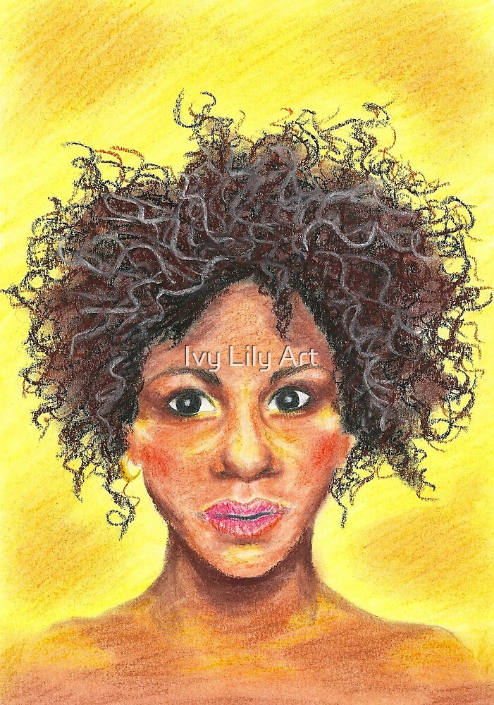 Natural Hair Afro Girl Pastel By Katri Ketola Redbubble