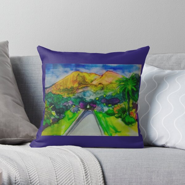 castle hill frontal purple Throw Pillow