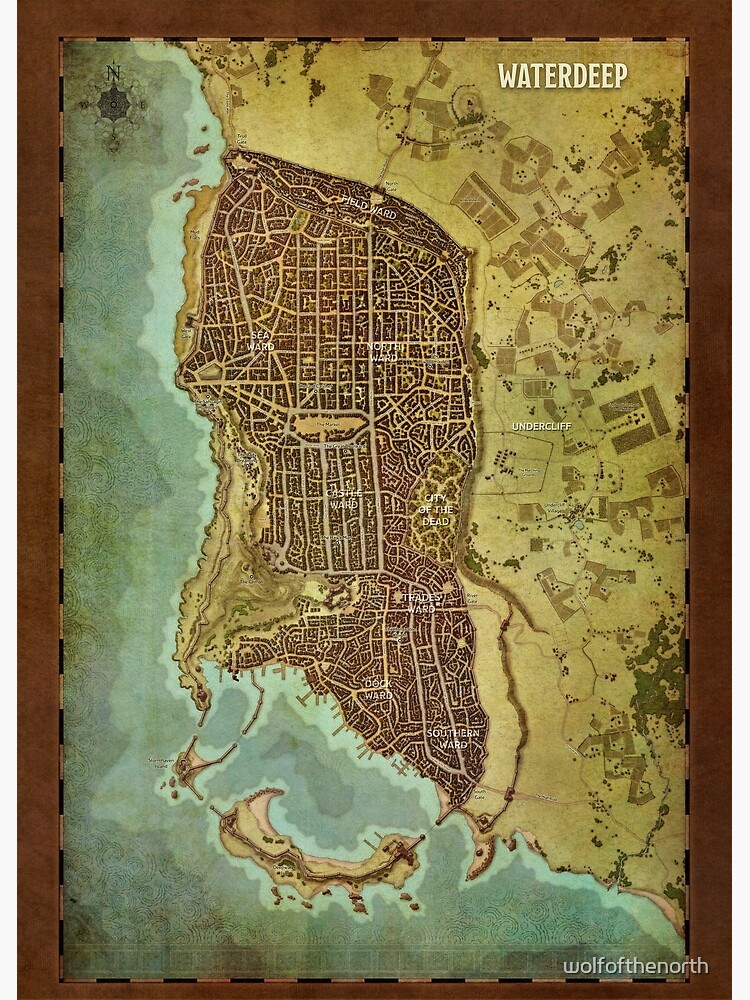 Waterdeep City Map 2 Premium Matte Vertical Poster