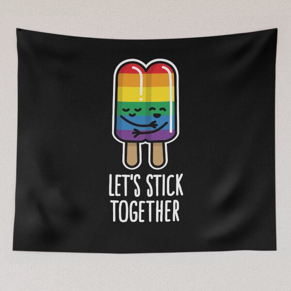 Item preview, Let's stick together funny LGBT gay couple popsicle designed and sold by LaundryFactory.