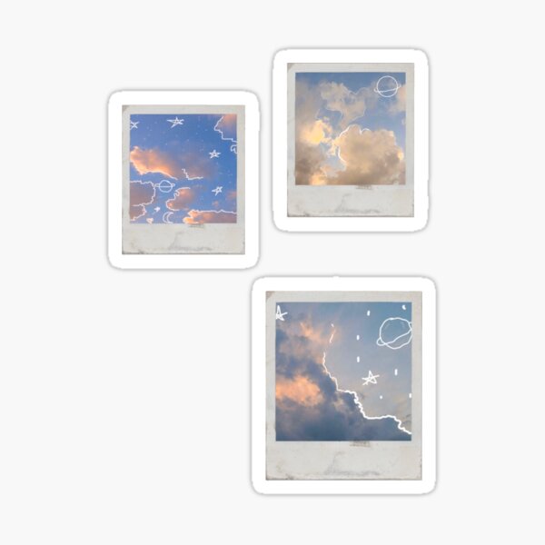Doodle sky polaroid sticker pack Sticker