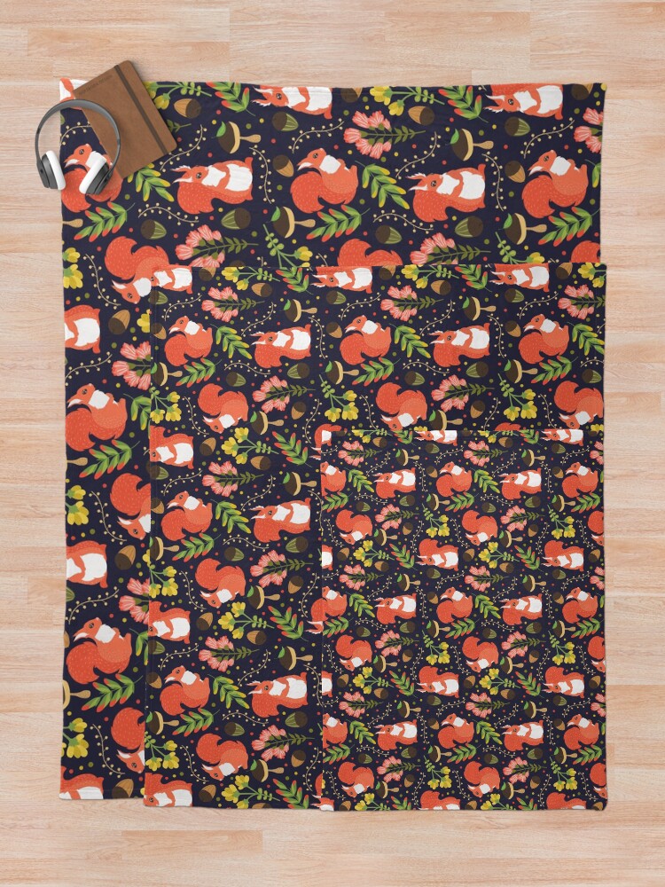 Alternate view of Squirrels Throw Blanket
