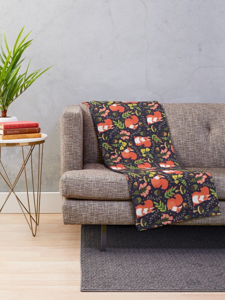 Alternate view of Squirrels Throw Blanket