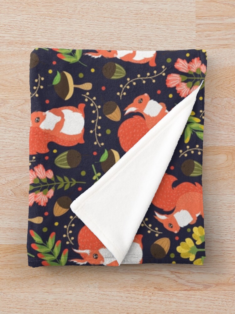 Alternate view of Squirrels Throw Blanket