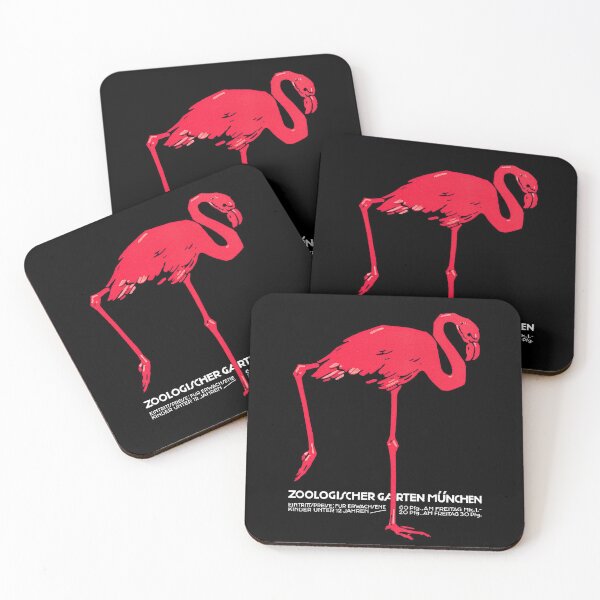 Artikelvorschau, Vintage Pink Flamingo München Zoo Reiseanzeige entworfen und verkauft von aapshop.
