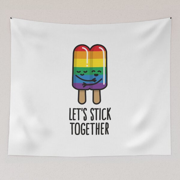 Item preview, Let's stick together funny LGBT gay marriage popsicle designed and sold by LaundryFactory.