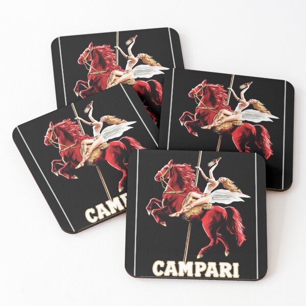 Item preview, Vintage Campari Wine and Liquor Spirits Red Horse Art Print designed and sold by Jéanpaul  Ferro.