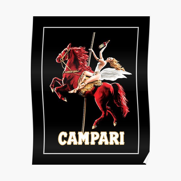 Vintage Campari Wine and Liquor Spirits Red Horse Art Print Poster