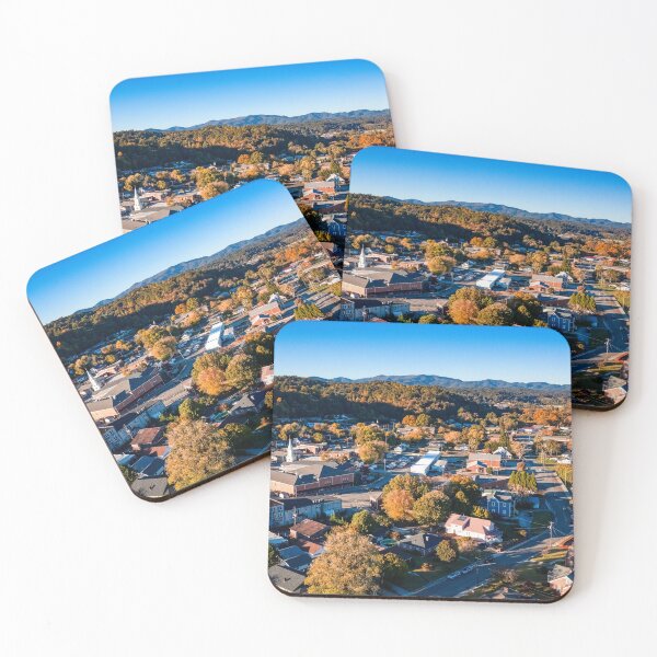 Item preview, Aerial sunset during the fall in Ellijay Georgia at the Georgia Mountains designed and sold by rodgimenez.