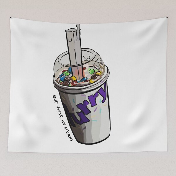 Item preview, But First M&M McFlurry Ice Cream Illustration designed and sold by danielleartsy.