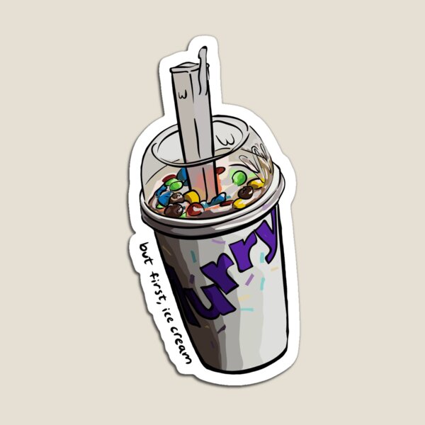 Item preview, But First M&M McFlurry Ice Cream Illustration designed and sold by danielleartsy.