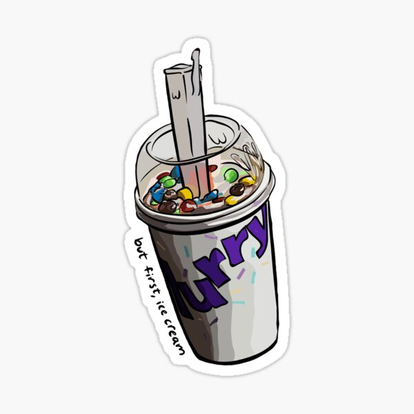 Item preview, But First M&M McFlurry Ice Cream Illustration designed and sold by danielleartsy.