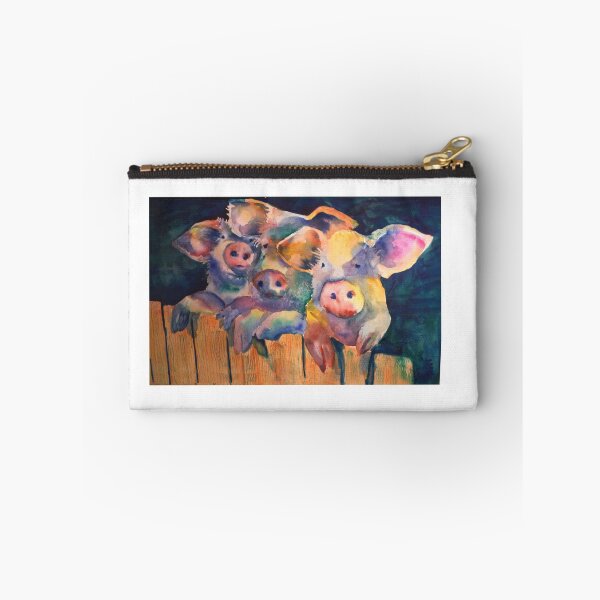 Item preview, Pigs on Fence Wall Art Watercolor designed and sold by MB Cunningham.