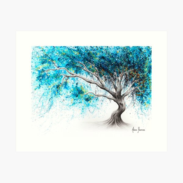 Blue Crystal Dream Tree Art Print
