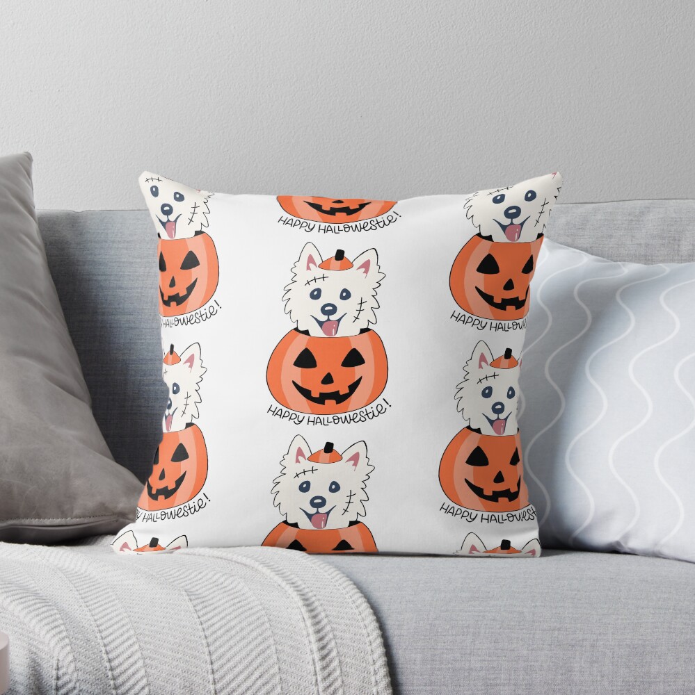 Happy Hallowestie! Throw Pillow