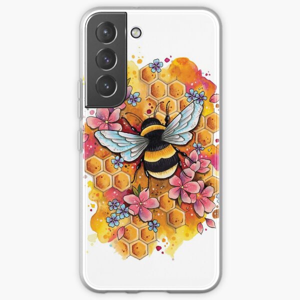 Bumble Bee watercolor design Samsung Galaxy Soft Case