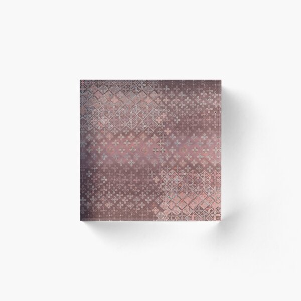 Staubiges rosa Weinlese-Mosaik Acrylblock