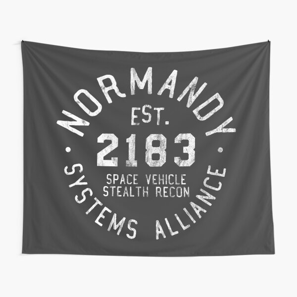 SSV Normandy Athletic Shirt | Mass Effect Athletic Style | White Print Tapestry