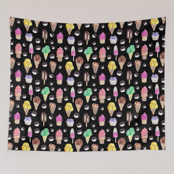 Item preview, Watercolor Ice Cream Flavors Collection - Black  designed and sold by Negin Mf Designs.