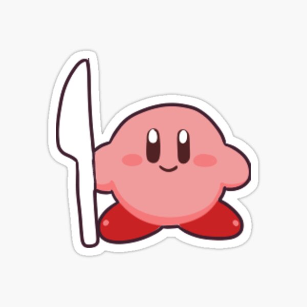 kirby holding a knife plush