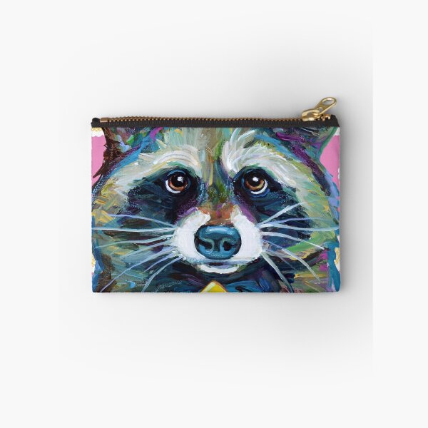 Item preview, Cute RACCOON with Pineapple Pink Background designed and sold by RobertPhelpsArt.