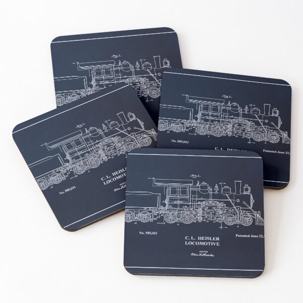 Item preview, Heisler Locomotive Patent Print- Railroad Decor,Train Decor,Steam Locomotive Patent,Steam Locomotive Blueprint (Blueprint Blue) designed and sold by Gizmo68.
