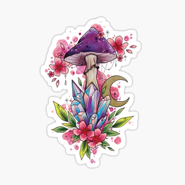 Spiritual Shroom watercolor design Sticker