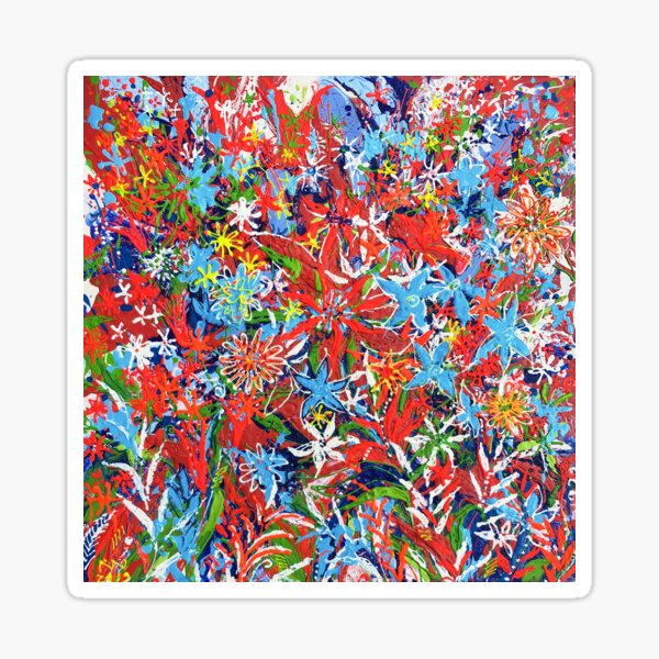 FLOWERS RED, BLUE , MULTI COLORS Sticker