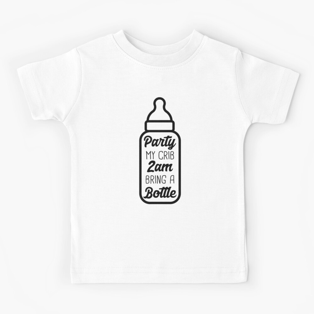 "Party My Crib 2am Bring A Bottle Funny Newborn Outfit Cute Baby