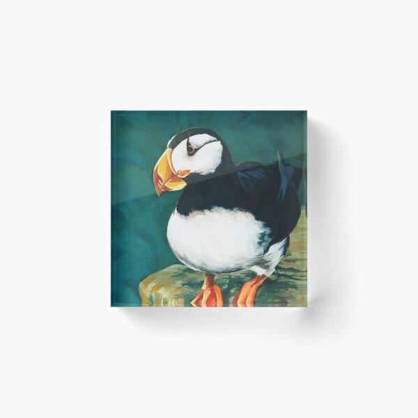 Horned Puffin Acrylic Block
