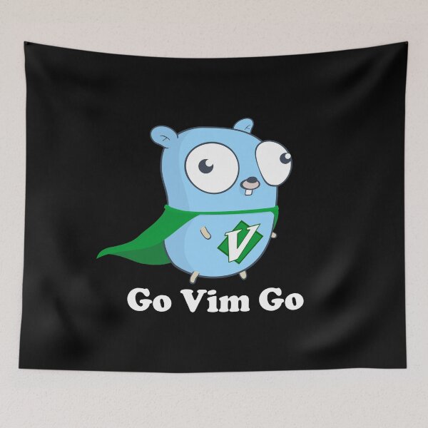 Item preview, The Go Gopher: Go Vim Go (White Text) designed and sold by hellkni9ht.