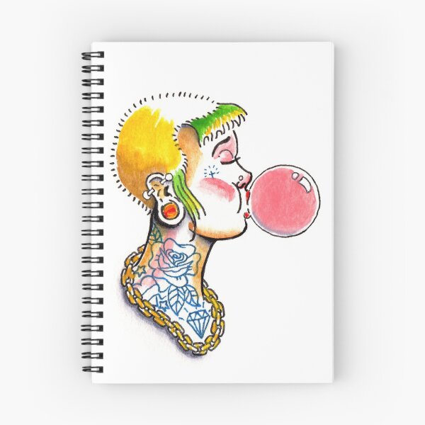 Item preview, Tattoo design of a punk girl blowing a bubble designed and sold by GorillaFarm.