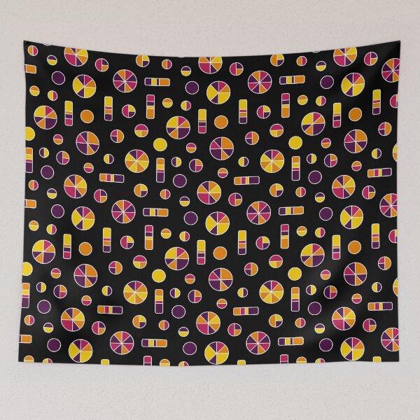 Item preview, Pi Circles and Bars Pattern 271019 - Colors v2 white outlined on black designed and sold by Artberry.