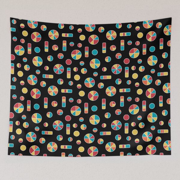 Item preview, Pi Circles and Bars Pattern 271019 - Colors v3 white outlined on black designed and sold by Artberry.