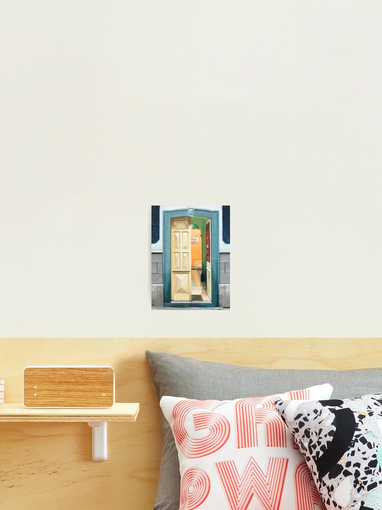 Thumbnail 2 of 3, Photographic Print, "Plaza Positos" - Oil painting of an old Mexican door designed and sold by jknowles.