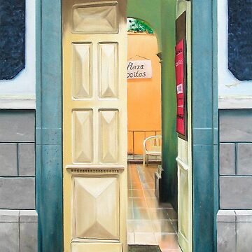 Artwork thumbnail, "Plaza Positos" - Oil painting of an old Mexican door by James Knowles