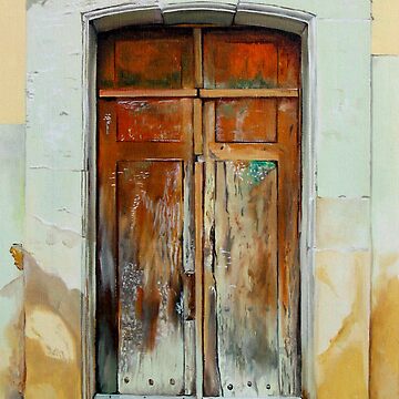 Artwork thumbnail, "Puerta Cafe" - oil painting of an old Mexican door by James  Knowles