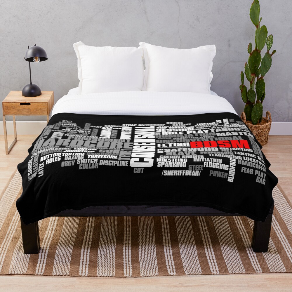 BDSM words cloud Throw Blanket