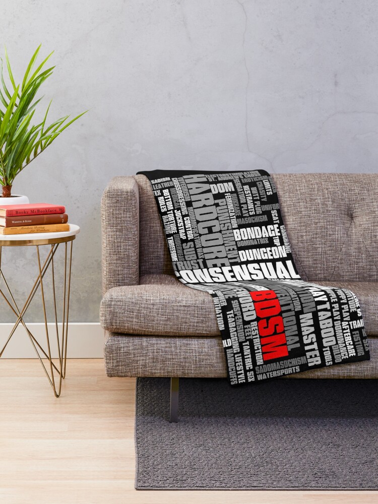 Alternate view of BDSM words cloud Throw Blanket