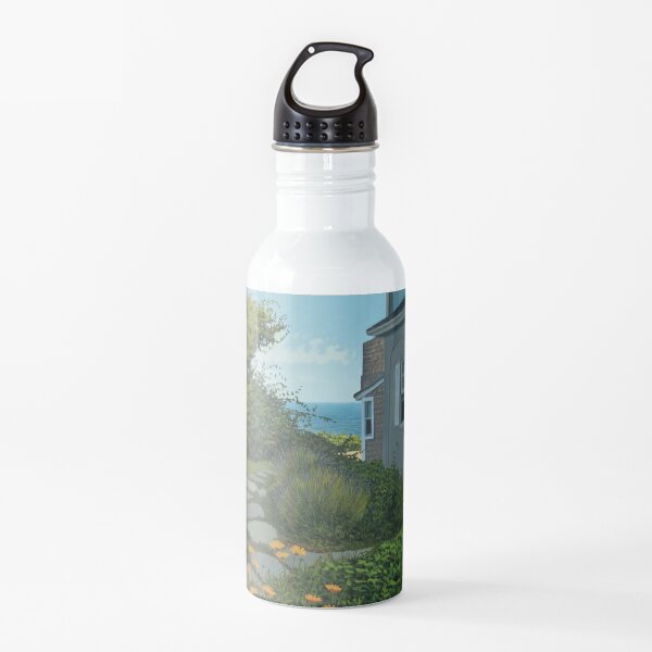 "The Cottage" oil painting by Reed A Prescott III Water Bottle