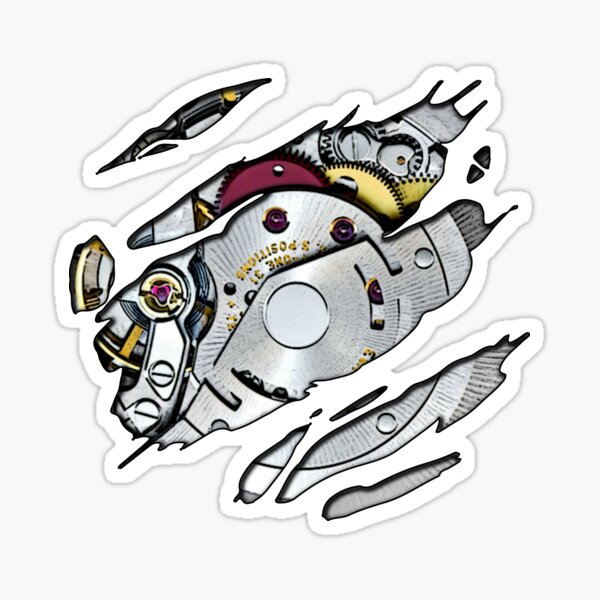 AUTOMATIC SWISS MOVEMENT RIPPED SHIRT Sticker