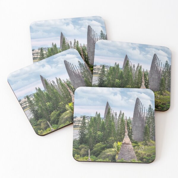 Item preview, Tjibaou Cultural Centre on the seashore at low tide in Noumea. designed and sold by Danielasphotos.