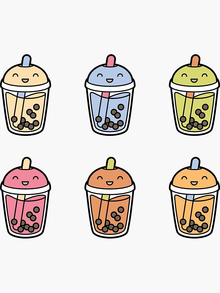 Made this kawaii style boba cup sticker : r/Kawaii