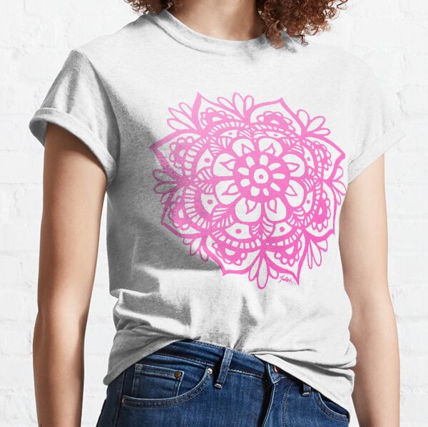 Pastel Pink Mandala Flower Classic T-Shirt