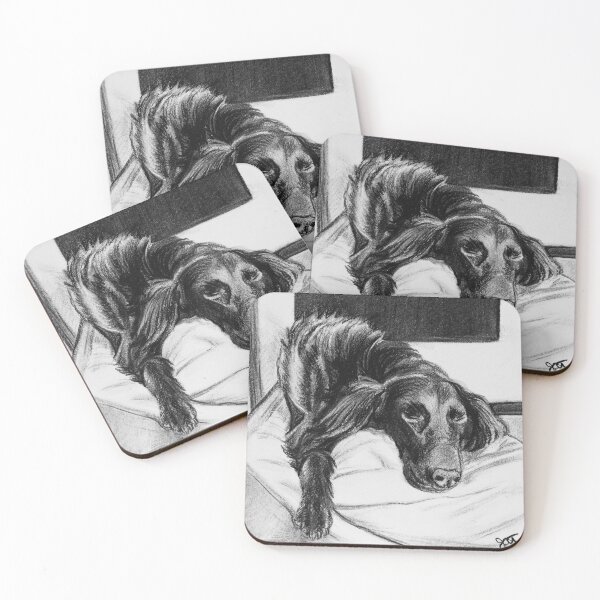 Item preview, "Couch Back Cuddle" Dog Charcoal Drawing designed and sold by Jessica Tomaino.