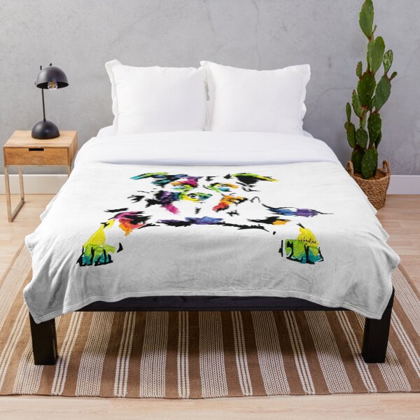 Mac I the Border Collie *dark Throw Blanket