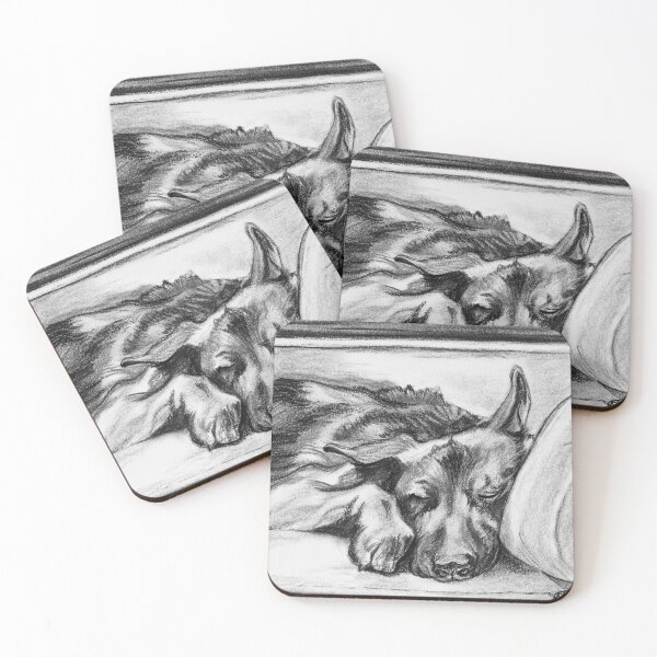 Item preview, "Shepherd Snooze" Dog Charcoal Drawing designed and sold by Jessica Tomaino.