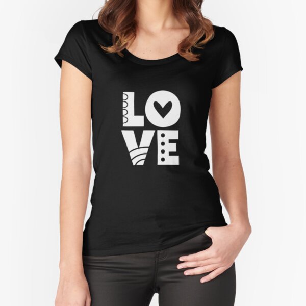 White Love Letters Fitted Scoop T-Shirt