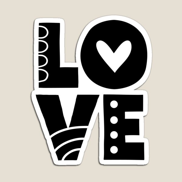 White Love Letters Magnet